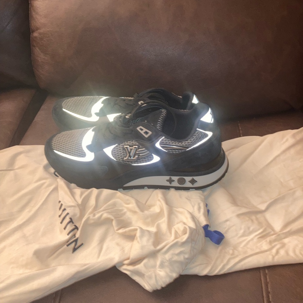 Louis Vuitton men’s 
 Black and White Reflective Sneakers